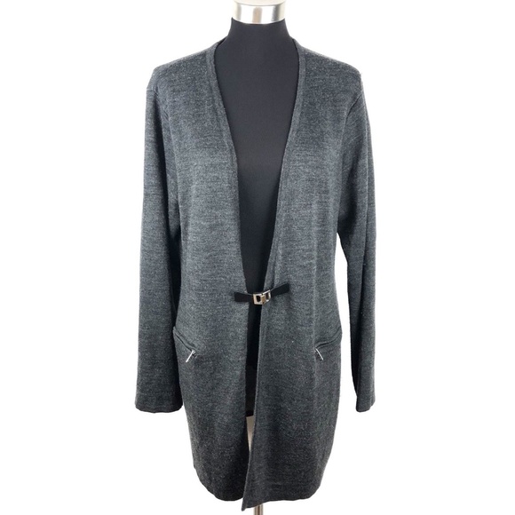 Calvin Klein Sweater SZ XXL Cardigan Gray Long - Picture 1 of 8